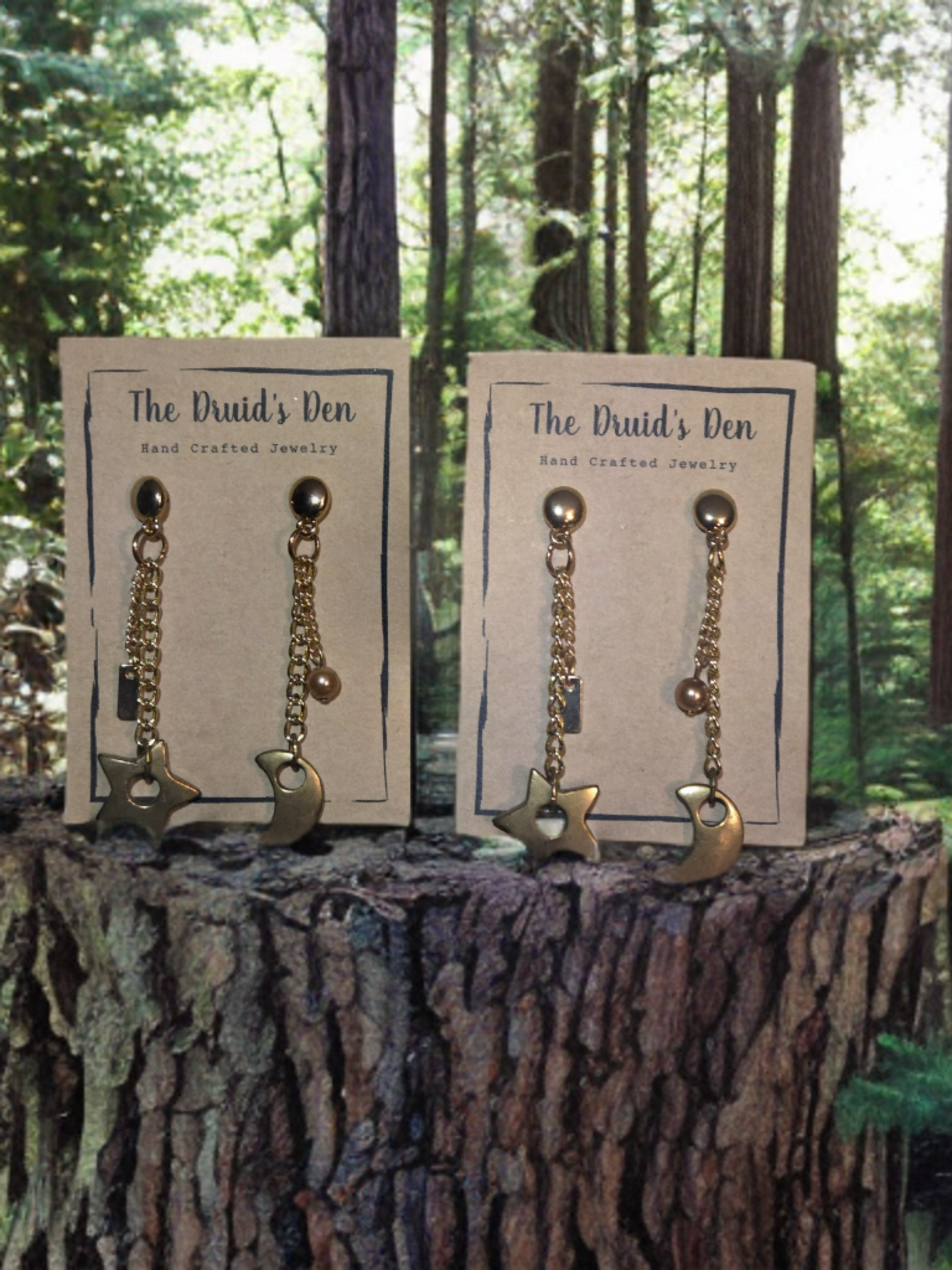 Moon and Star Dangles