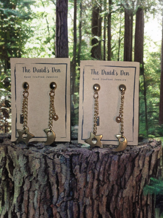 Moon and Star Dangles